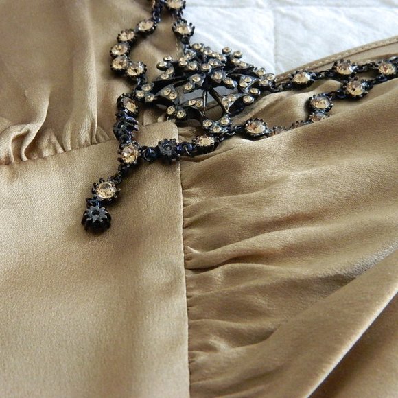 Ticci Tonetto Toast Silk Cami W/Jewel Detail MED - Picture 6 of 10